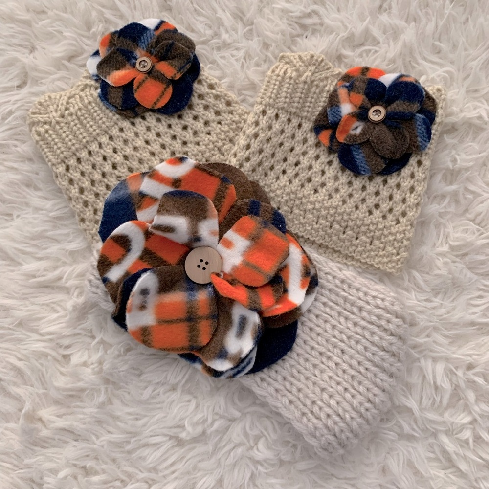 Hand made head band and boot covers